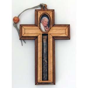  Cross from the Holy Land with the image of Pope John Paul 