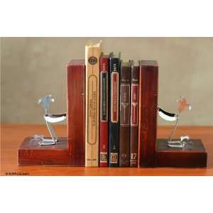  Recycled aluminum bookends, Red Harlequin