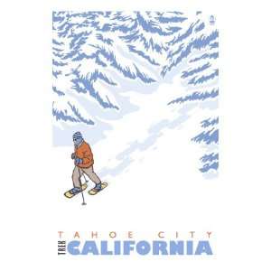   Snowshoer, Tahoe City, California Giclee Poster Print