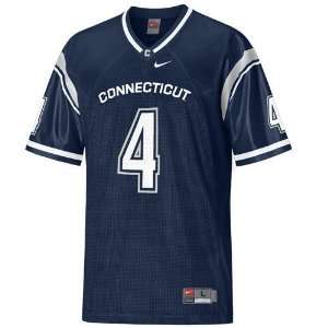  Nike Connecticut Huskies (UConn) #4 Navy Blue Replica Football 