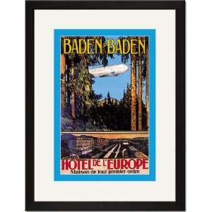   /Matted Print 17x23, Baden Baden   Hotel de lEurope