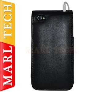 APPLE LOGO LEATHER FLIP CASE COVER POUCH FOR IPHONE 4  