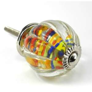 Shabby Confetti Melon Glass Cabinet Knobs, Drawer Pulls & Handles 6pc 