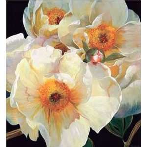  Elizabeth Horning 34W by 37H  Chinese Peonies Trio 