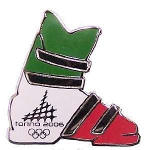  Torino 2006 Olympics Italian Flag Ski Boot Pin Sports 