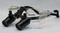 Prismatic loupes on Titanium (0.7 oz)or UltraLight Sporty Frame (0.9 