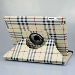  Ctech 360 Degrees Rotating Stand Stylish Plaid (ivory/gray 