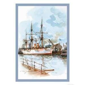  U.S. Navy Docked Giclee Poster Print by Willy Stower 