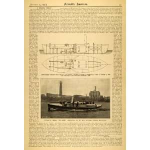  1898 Article Scientific Hydraulic Lifeboat Queen Layout 
