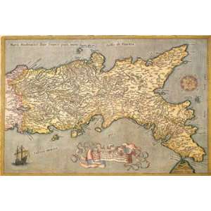  Map of Southern Italy   Poster by Abraham Ortelius (18x12 