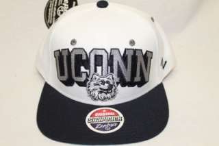 UCONN HUSKIES NCAA SNAPBACK HAT CAP TEAM COLOR BLOCKBUSTER WHITE 