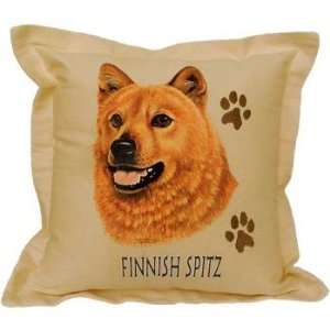  Finnish Spitz and Paw Prints Pillow