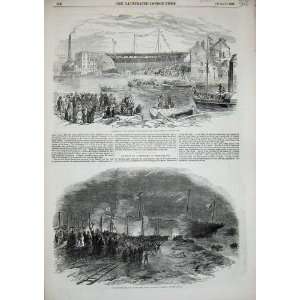   1855 Launch Ship Hogue Sunderland Steamer Azoff Clyde