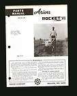 Ariens Rocket IV Roto Tiller Parts Manual 1993 EXC