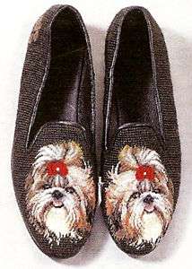 Needlepoint Shoes Shih Tzu  