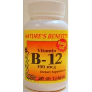  Natures Benefit Vitamin B 12 100 MCG 40 ct Bottle (Case 