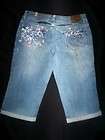 NWT GIRLS JUSTICE LIMITED TOO RHINESTONE JEAN CAPRI PAN