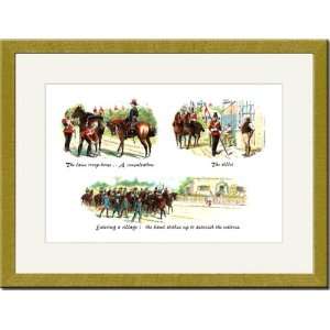  Gold Framed/Matted Print 17x23, The Lame Troop Horse 