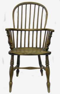Set of 8 Antique English Windsor Armchairs Chairs  