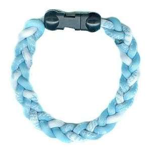  Titanium Ionic Braided Wristband   Carolina Blue/White 