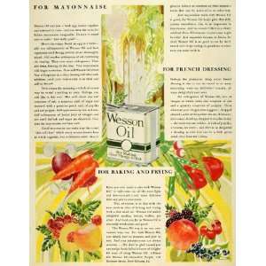  1929 Ad Wesson Oil Mayo French Dressing Baking Frying 