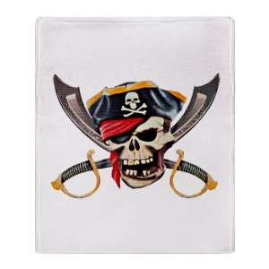   Blanket Pirate Skull with Bandana Eyepatch Gold Tooth 