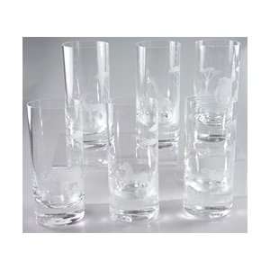  Moser Crystal Clear Endangered Species Highball Set of Six 