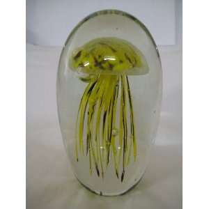  Glass Jellyfish Paperweight 6 (Glow in Dark)   Jelly Fish 