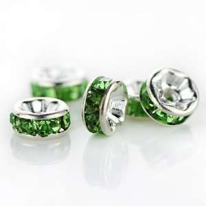   Bead Silver Plated 10mm Green Turma (216) Arts, Crafts & Sewing