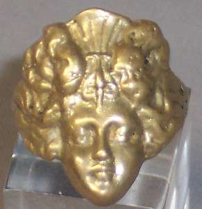 ANTIQUE ART NOUVEAU GOLD FILLED RING WITH LADYS FACE  