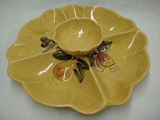 California Los Angeles Pottery Yellow Relish Dip Tray 719812601137 