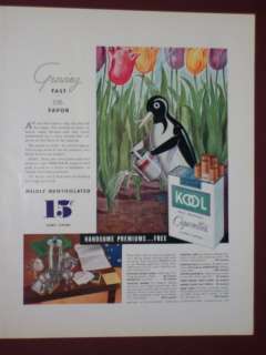 1934 KOOL CIGARETTES ART DECO AD COCKTAIL SHAKER SET  
