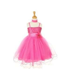   Fuchsia Sequin Tulle Ballerina Style Dress (6) 