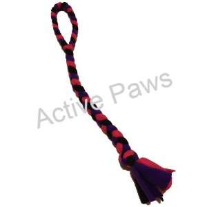  Active Paws Fleece Tug Toy   Black/Pink/Purple Pet 