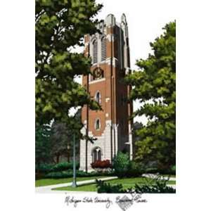  Michigan State, Beaumont Tower Lithograph Only Sports 