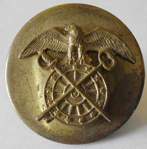 WWI WWII US Army Quartermaster Corps Collar Disc Button  