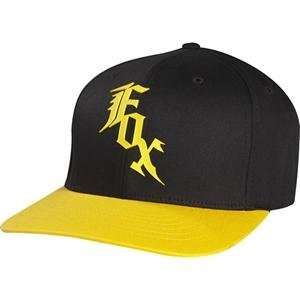 Fox Racing Volume Flexfit Hat   X Small/Small/Black/Yellow 