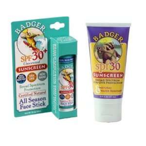  Badger Spf30 All Natural Scented Sunscreen (2.9 Oz) and 