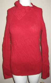 DKNY Red Turtleneck Sweater Petite Medium PM NEW $59 N  