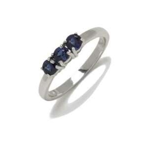 Tryo Ladies Ring in White 18 karat Gold with Sapphire, form Wedding 