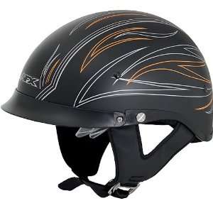 AFX FX 200 Dual Inner Lens Beanie Helmet, Orange Flat Pinstripe, Size 