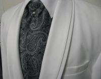 Lord West Ascot Cravat Pre Tied Neck Tie Grey Paisley made in USA by 