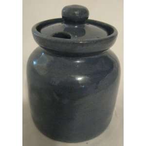  Blue Pottery Jam or Jelly Jar 