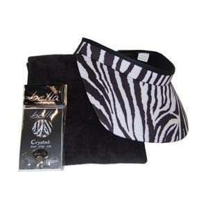   It Zebra Combos   Visor, Bella Zebra Visor Clip, Zebra Trim Golf Towel