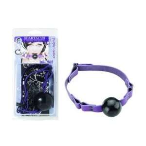  Bundle Purple Leather W/Black Ball Gag W/D Ring and 2 pack 