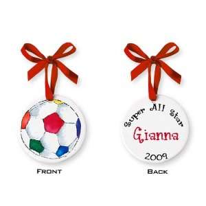  Hand Painted Soccer Ball Girl Small Ornament Baby