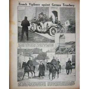  1914 WW1 French Soldiers Gun German Spy Horses Car
