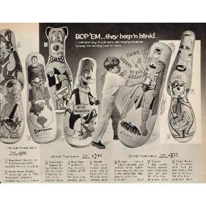 1966 Toy Ad BOPEM Punch mes Superman Batman Popeye   Original Print 