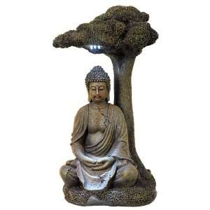 Buddha Under the Tree Solar LED Indoor Outdoor Sculpture 