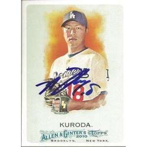 Hiroki Kuroda Signed LA Dodgers 2010 Allen Ginter Card 